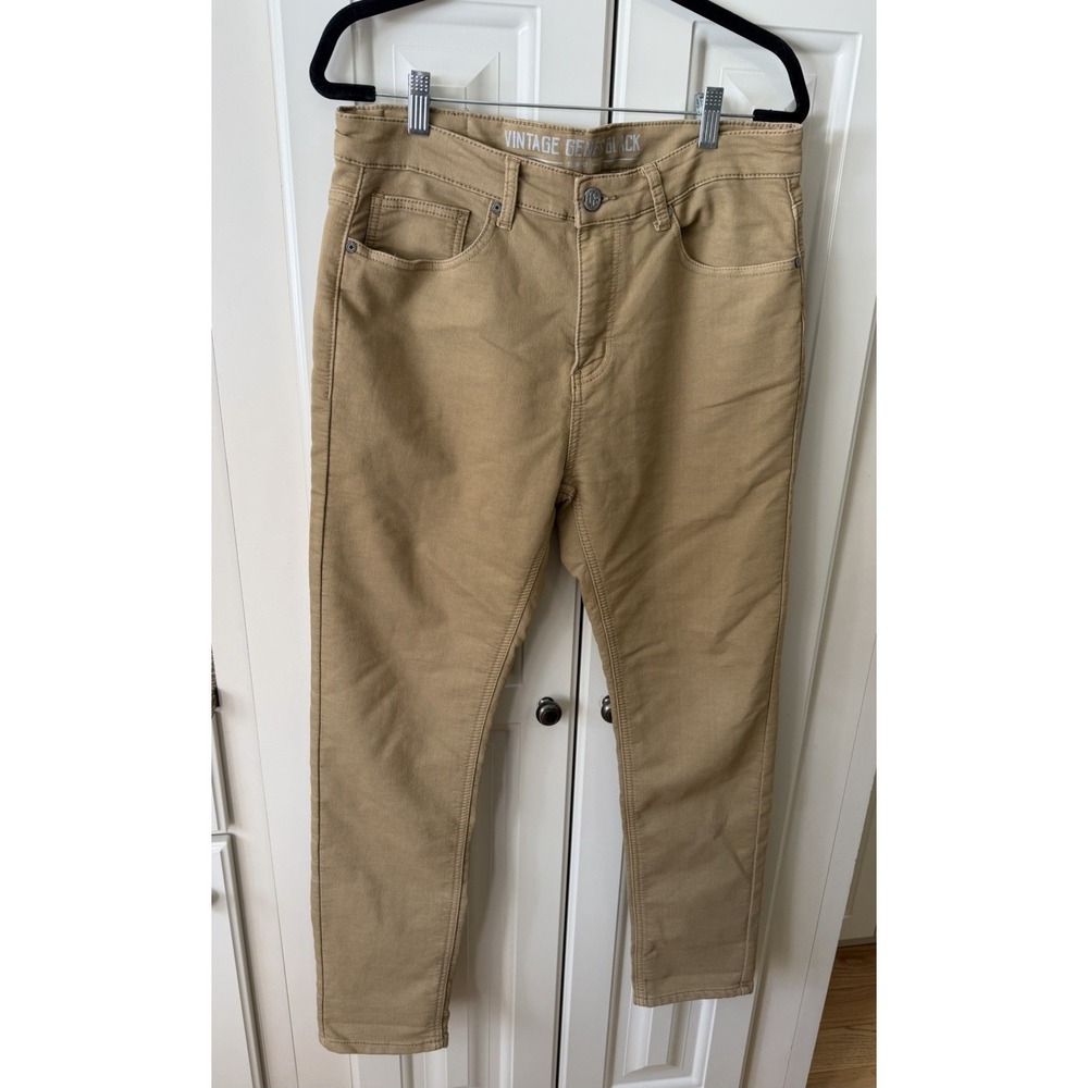 Vintage Genes Black Slim Fit Khaki Jeans W32 L30 Stretch Casual Pants Everyday